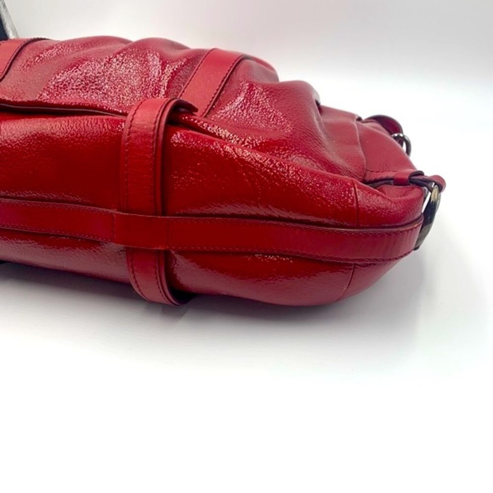 Auth Celine Red Wine Patent Leather Pleated Large Tote. Mint Preloved Condition. - Picture 7 of 16